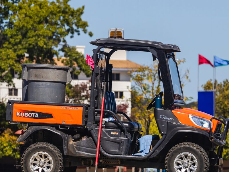 Utility task vehicle at a work site